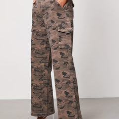 Women's Plus Camo High Rise Cargo Trousers
