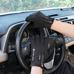 Men's Winter Warming Biker Gloves Windproof Touch Screen Zipper Ski Gloves