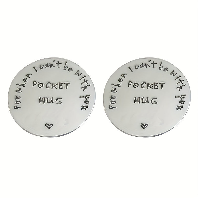 Stainless Steel Pocket Hug Love Token Long Distance Relationship For Men