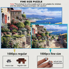 1000 Piece Sky Clouds & Houses Puzzle - Scratch Resistant & Waterproof