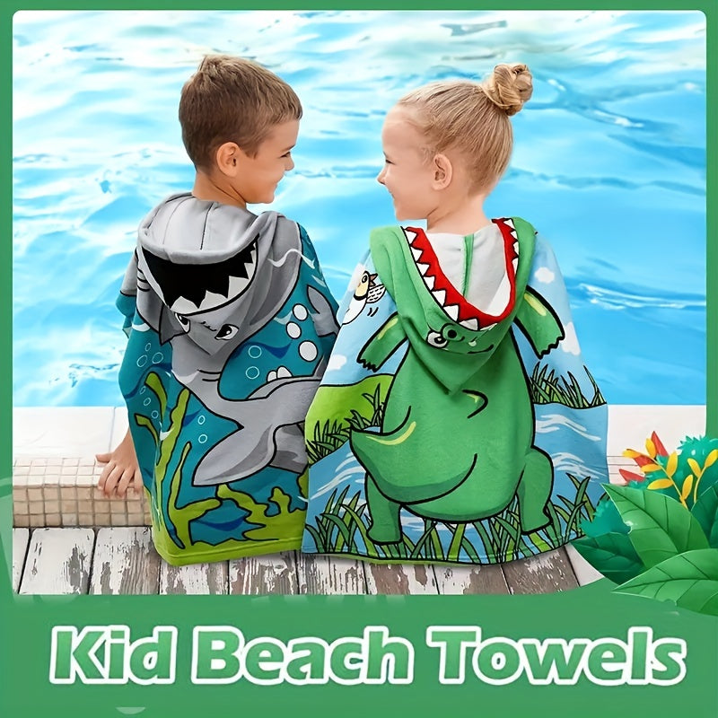 Cartoon Mermaid Kids Hooded Beach Towel Wrap