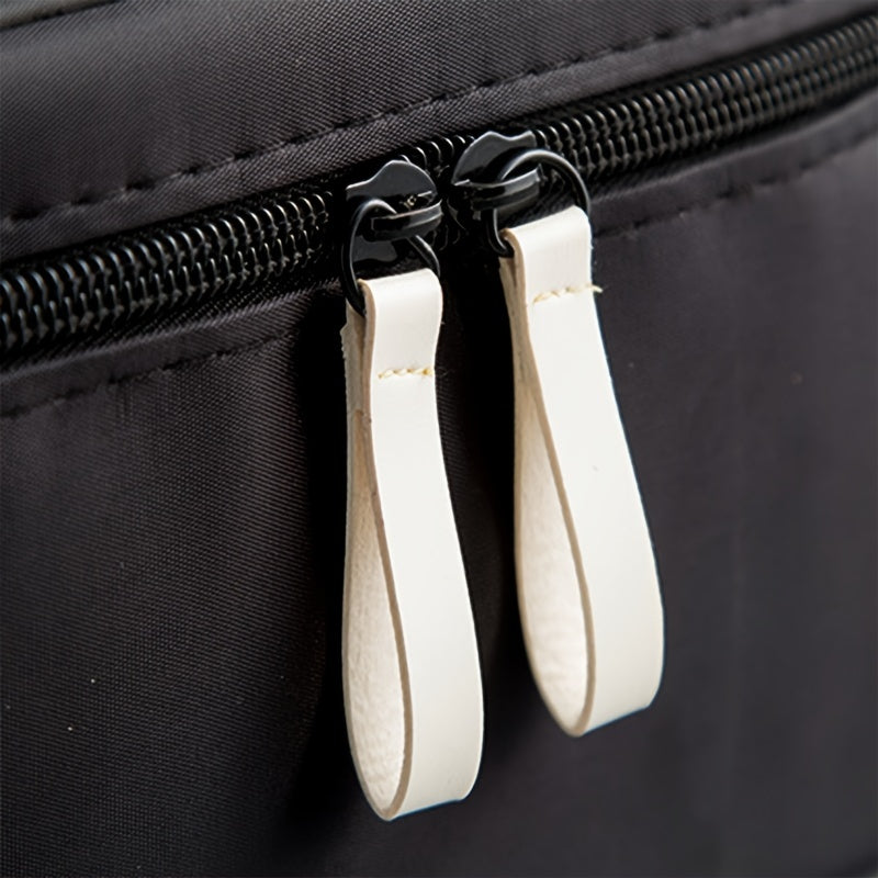 Portable Top Handle Cosmetic Bag Zipper Brush Organizer Makeup Storage Bag