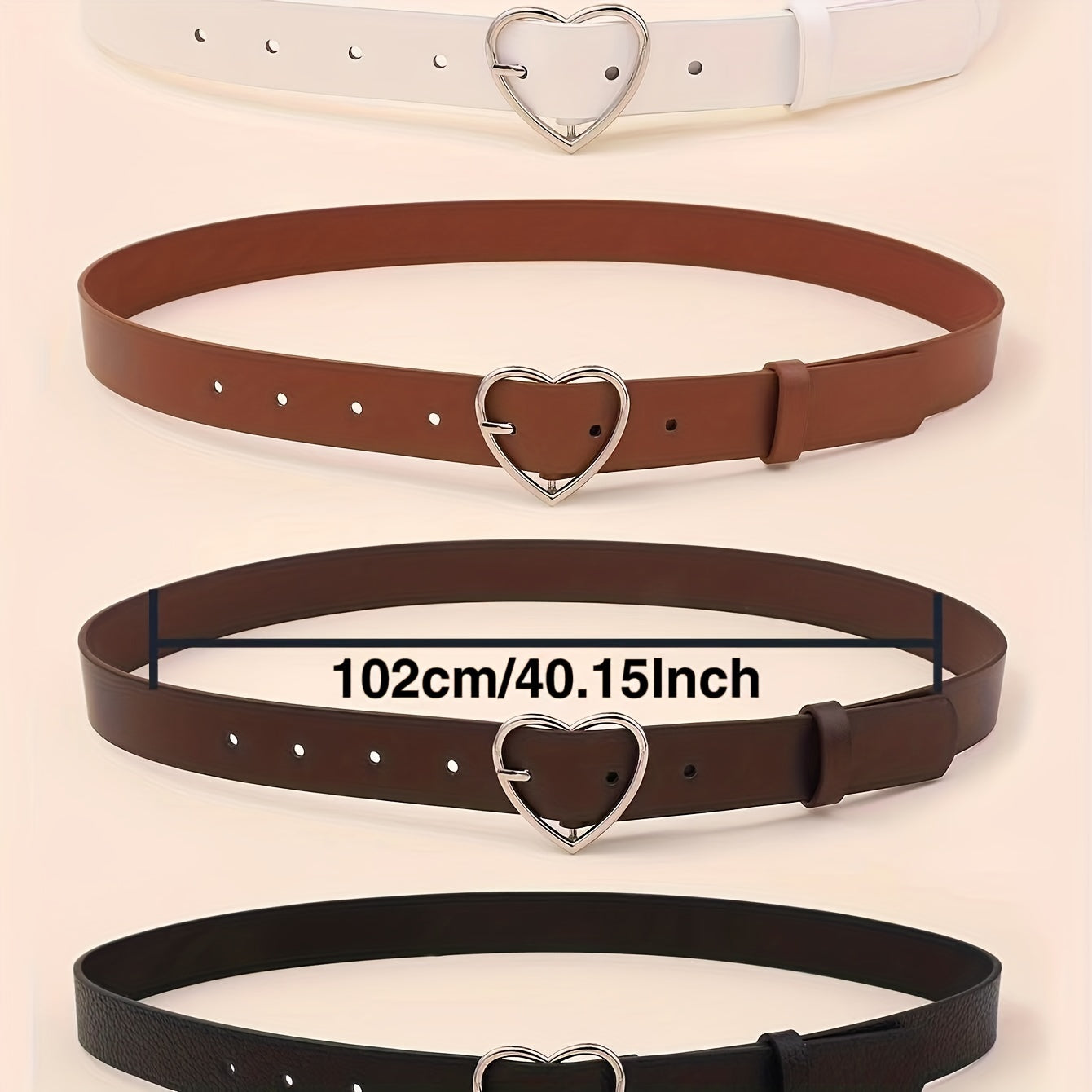 Heart Pin Buckle Belt Vintage Classic Jeans Pants Dress Girdle For Women