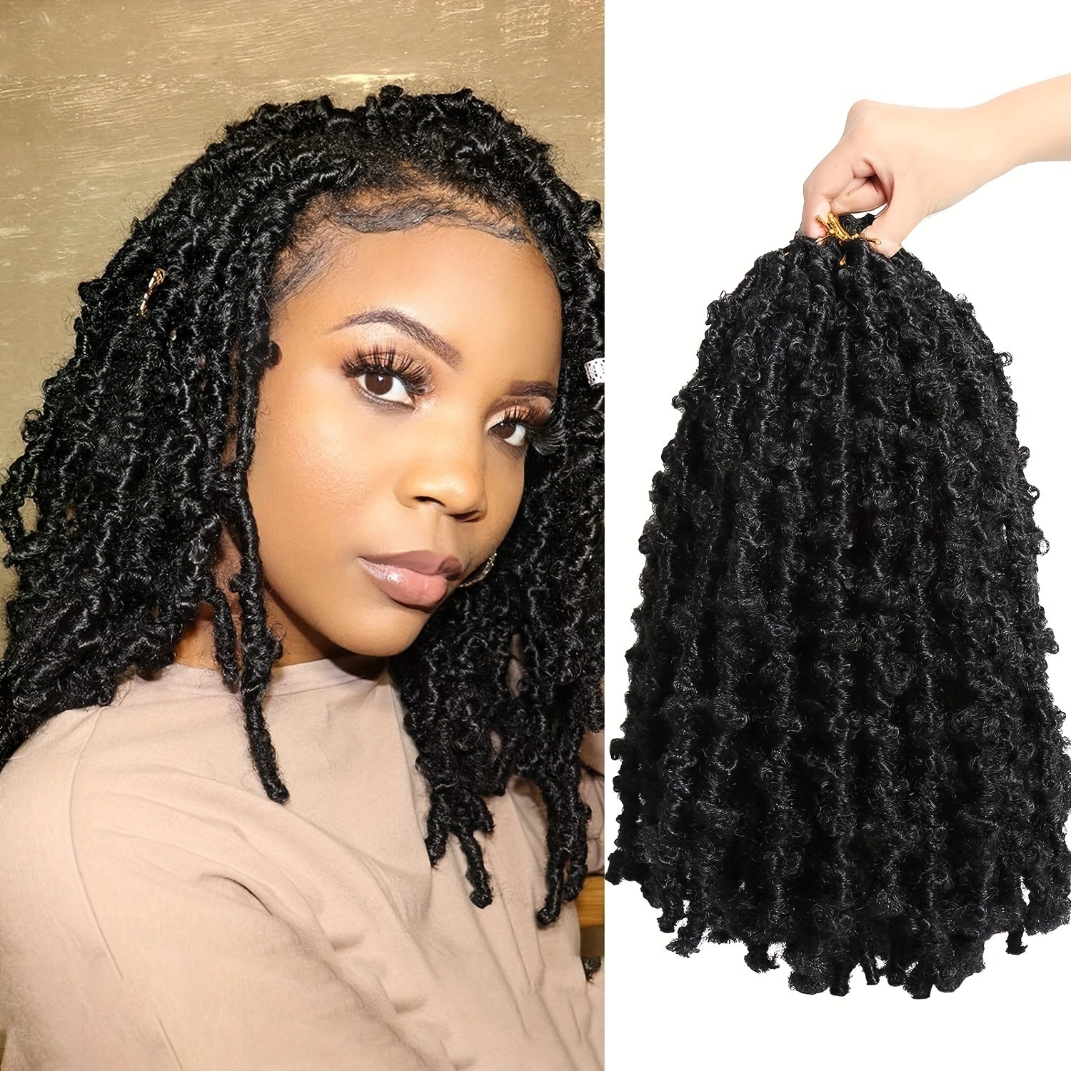 25 Packs 4 Cm Soft Butterfly Locs Crochet Hair Pre Looped Distressed Faux Locs