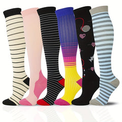 6 Pairs Durable Compression Socks for Outdoor Activities