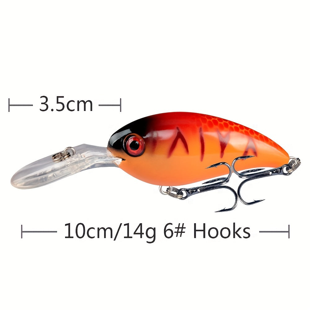 7pcs Crankbait Fishing Lures 3.94in 14g Treble Hooks