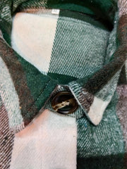  Plaid Print Button Up Long Sleeve Shirt Coat