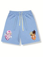 Men's Solid Color Comfy Shorts with Elastic Waist