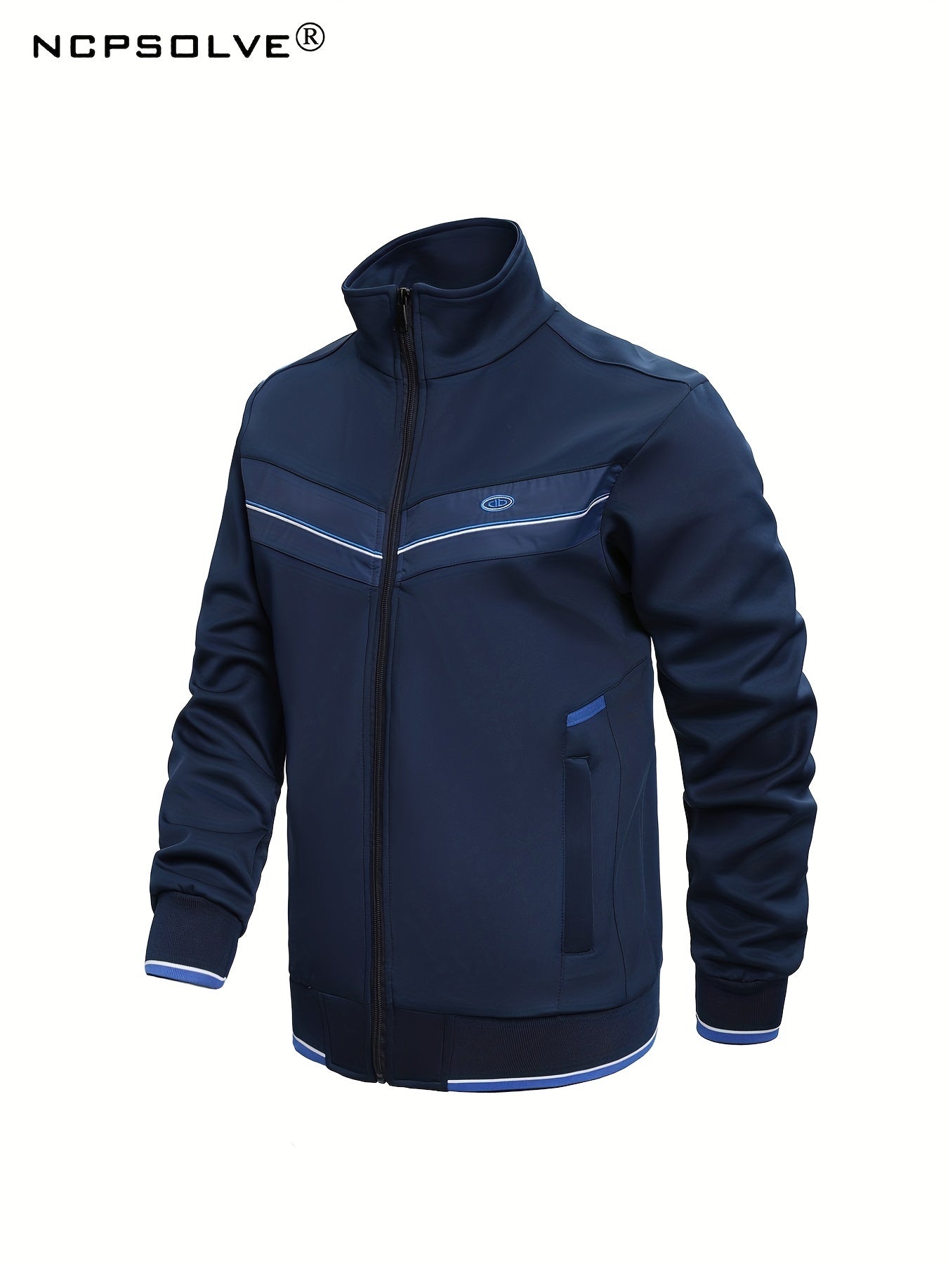 Men's Striped Sports Suit with Jacket & Stretch Pants