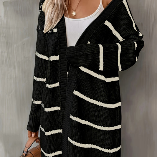  Women's Striped Long Sleeve Cardigan