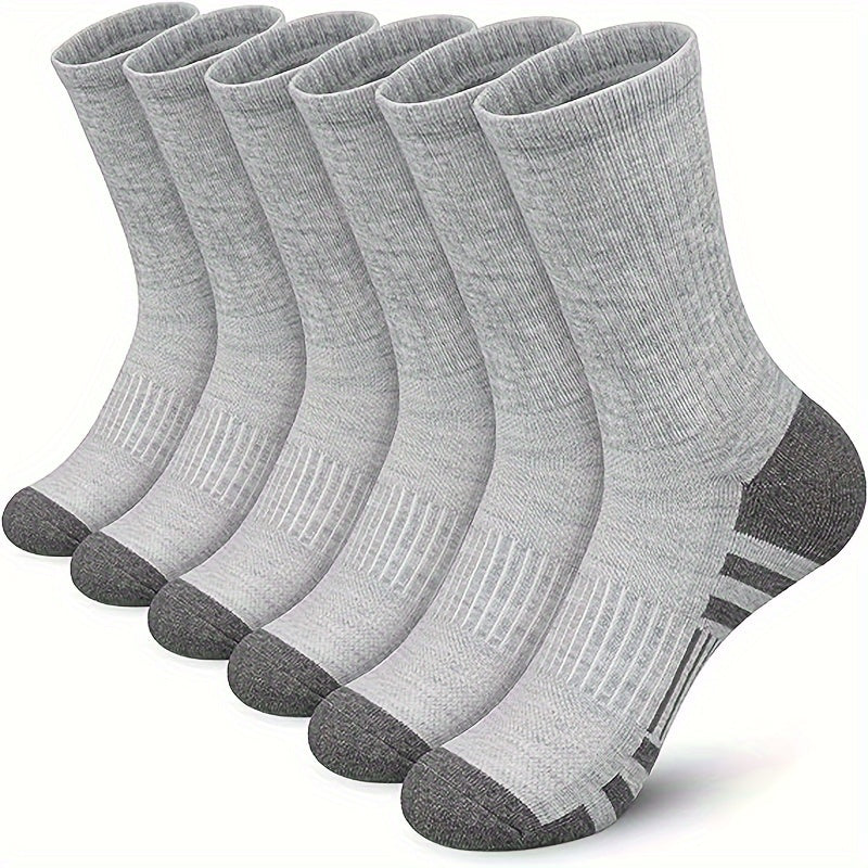 5 Pairs Large Crew Socks for Sports & Fitness