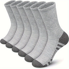 5 Pairs Large Crew Socks for Sports & Fitness