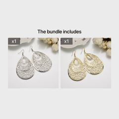 Vintage Hollow Out Teardrop Dangle Drop Earrings For Women