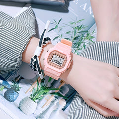 Multifunctional Small Square Electronic Watch Teenager Outdoor Sports