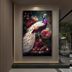 DIY Cross Stitch Kit Peony Peacock Pattern Embroidery 11CT Printed Canvas