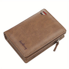 Men's Zipper Short Wallet Vertical Mini Coin Purse Gift For Men
