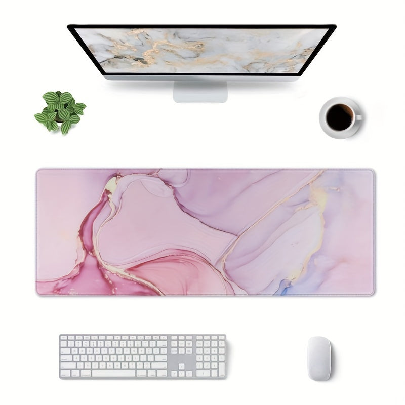 Large Marble Style Mouse Pad Non Slip Rubber Base Waterproof Keyboard Pad
