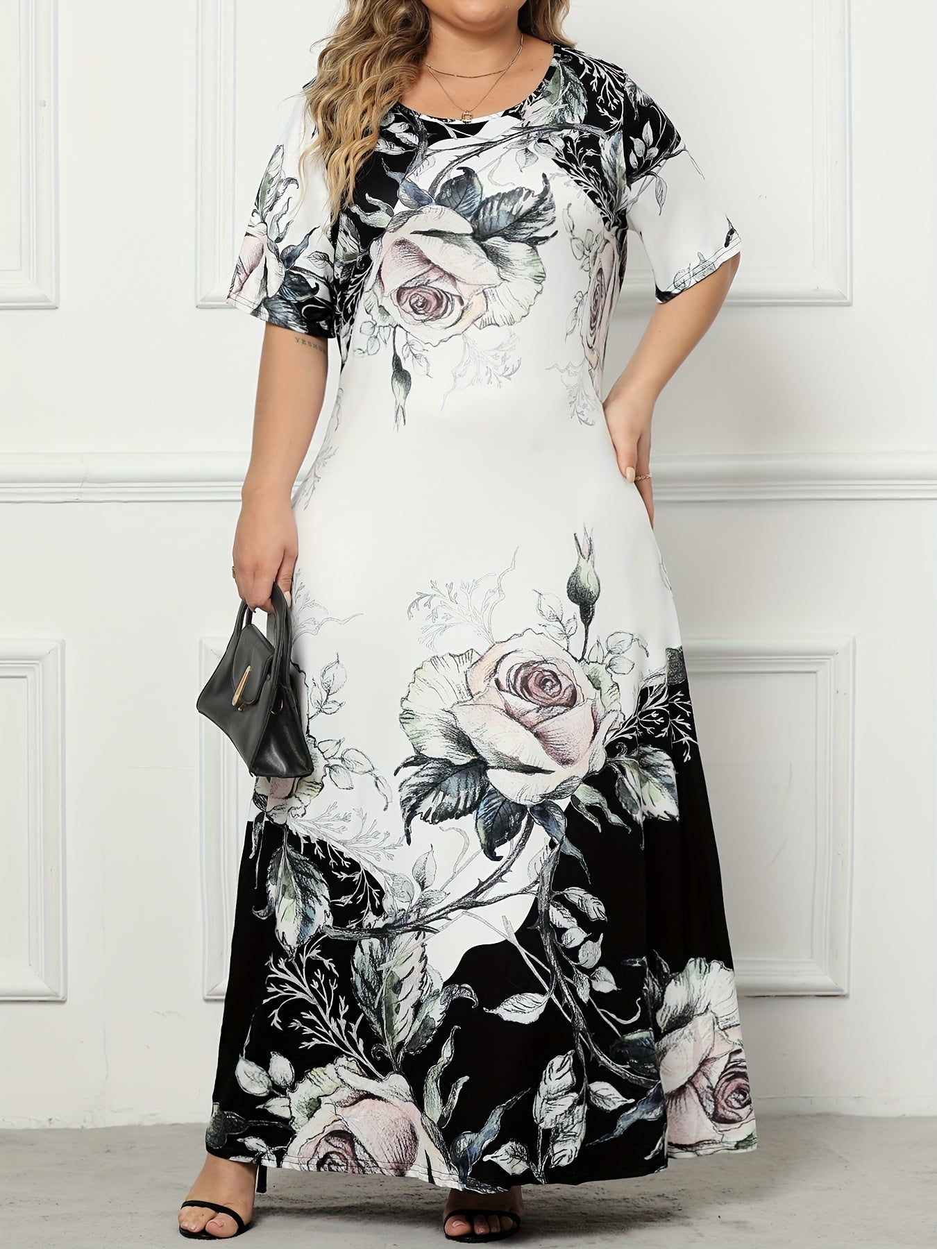  Women's Floral Print Maxi Dress
