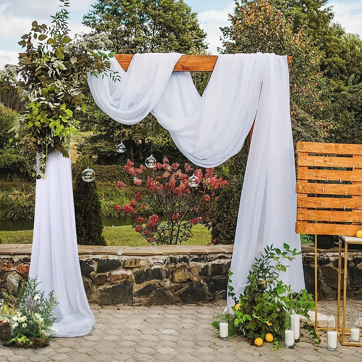 Wedding Arch Draping Fabric Sheer Backdrop Curtains Tulle Drapery