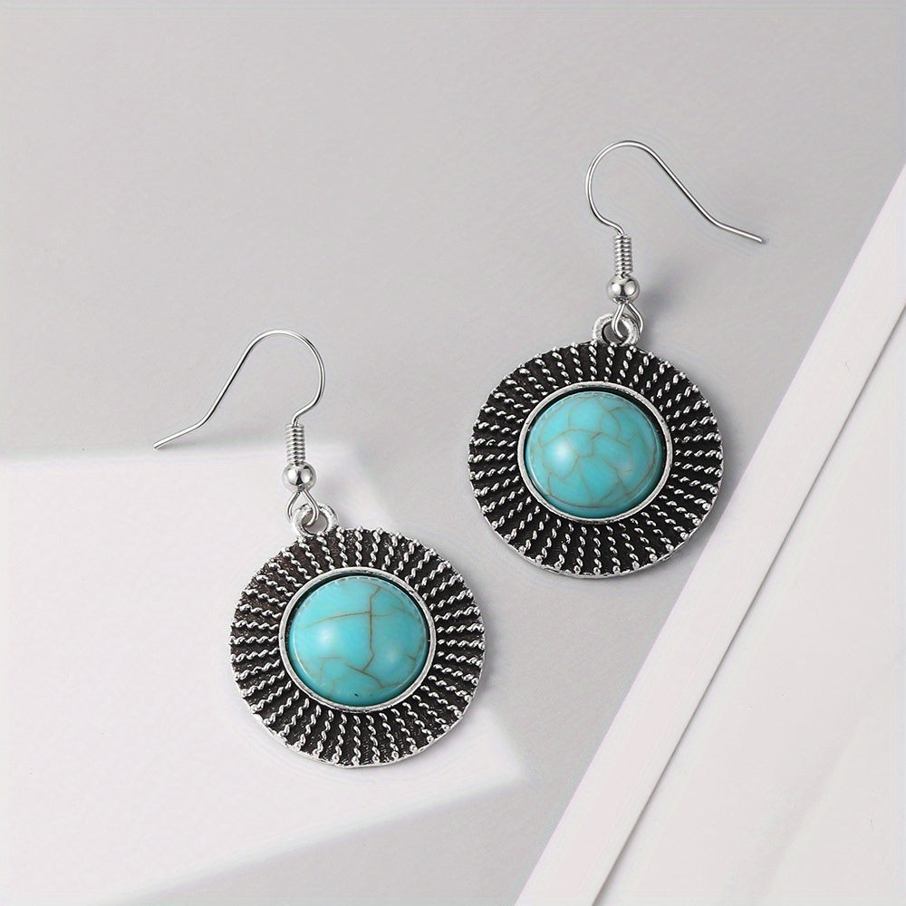 Vintage Turquoise Earrings Women Girls Party Jewelry