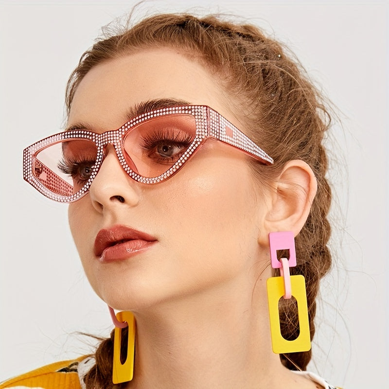 Y2K Rhinestone Cat Eye Sunglasses UV400