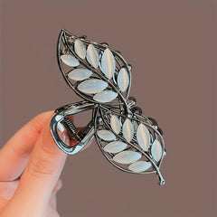 Opal Hair Claw Headwear for Women Leaf Shape Hair Clip