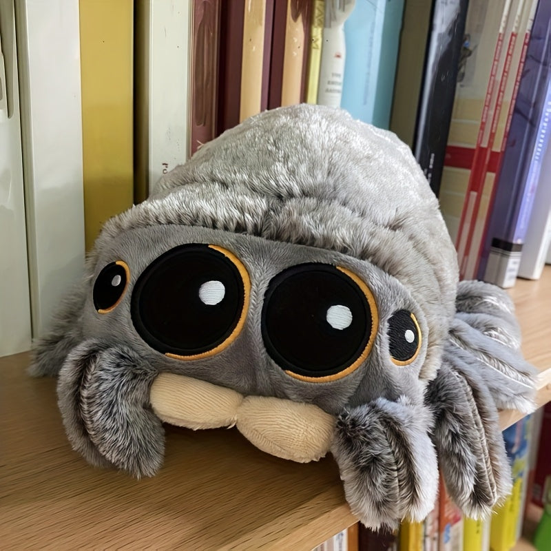 Realistic Spider Plush Toy Doll Fluffy Stuffed Animal with Large Eyes & Orange A