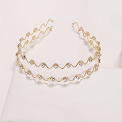 Wavy Rhinestone Head Hoop Hair Accessories for Women Girls