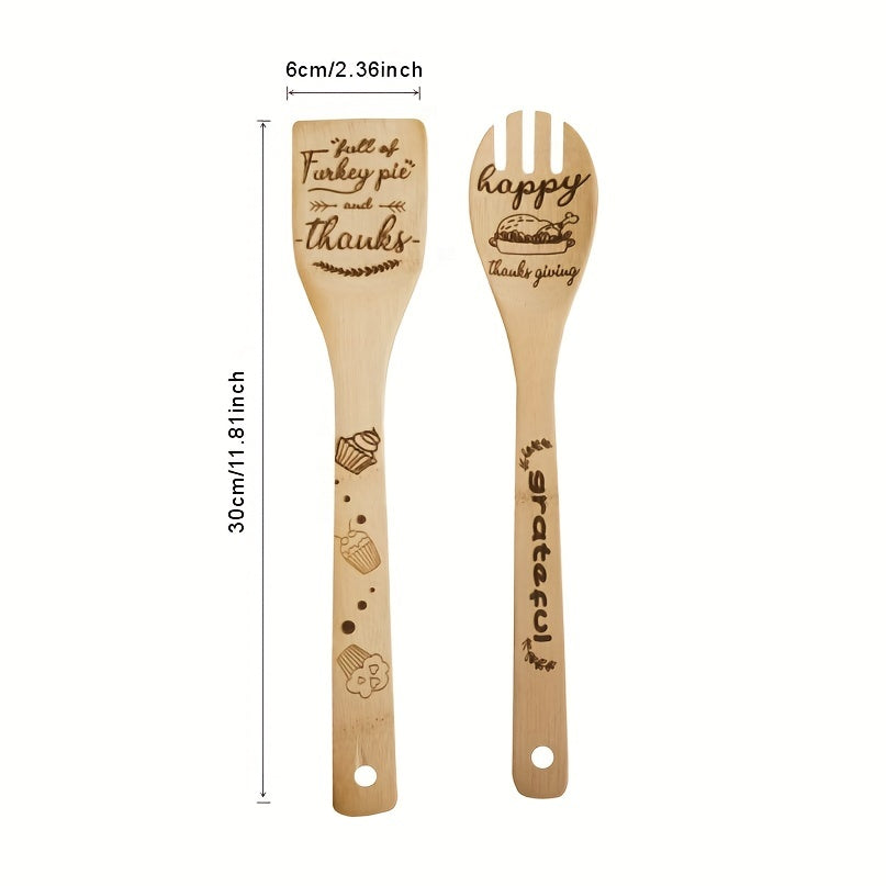 Christmas Bamboo Kitchen Utensils Set Halloween Decorative Cooking Tools