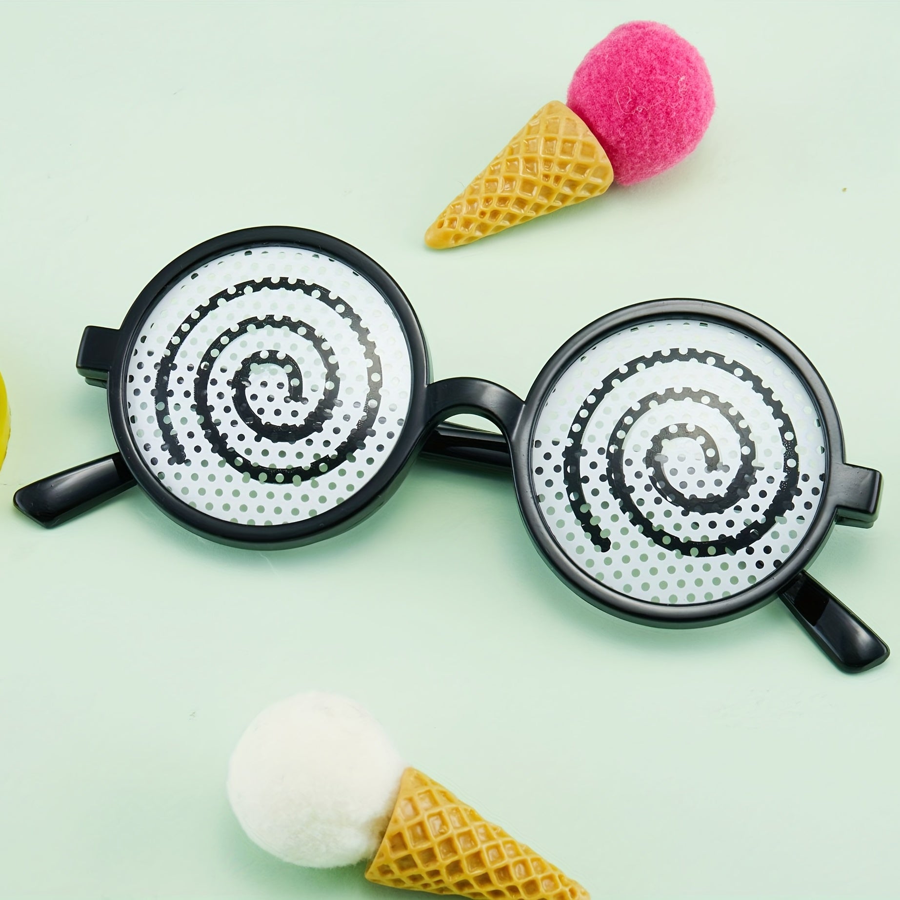 Men's Eyeball Round Frame Funny Birthday Party Glasses