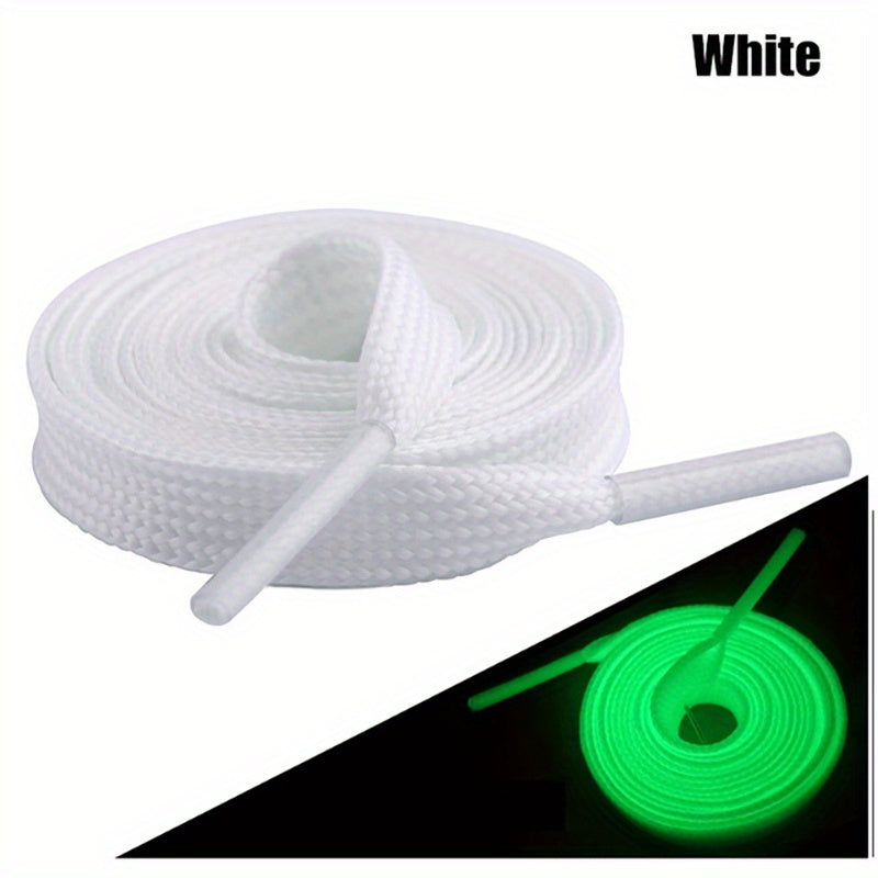 Fluorescent Shoelace Midnight Light Flat Wide Double Layer Sports Canvas Shoes