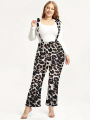  Leopard Print Wide Leg Jumpsuit