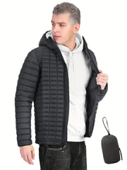 Men's Hooded Lightweight Thermal Packable Winter Jacket