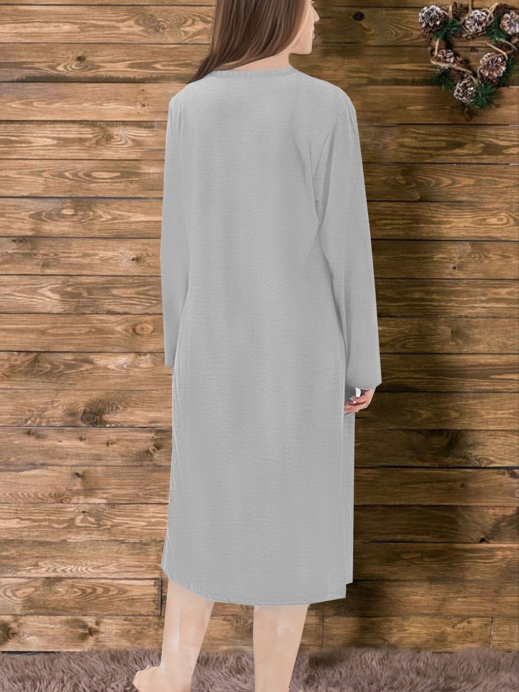  Turkey Print Long Sleeve Tee Nightdress