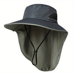 Men's Sun Hat with Face Shield UV Protection Large Brim Fisherman Hat