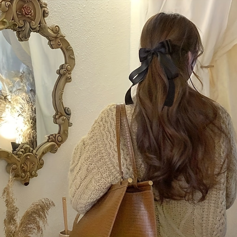 Bowknot Hair Clip Long Ribbon French Barrette Hair Accessories