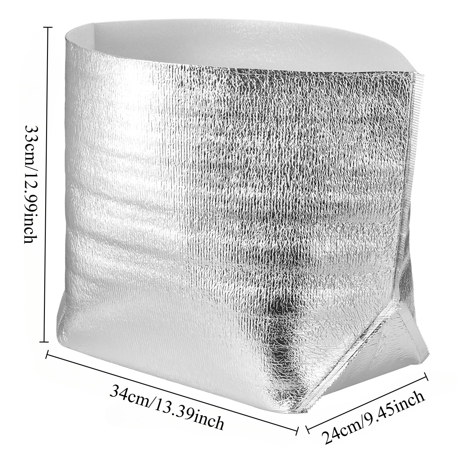 10pcs Waterproof Insulated Bags 34x23x33cm for Hot & Cold Items