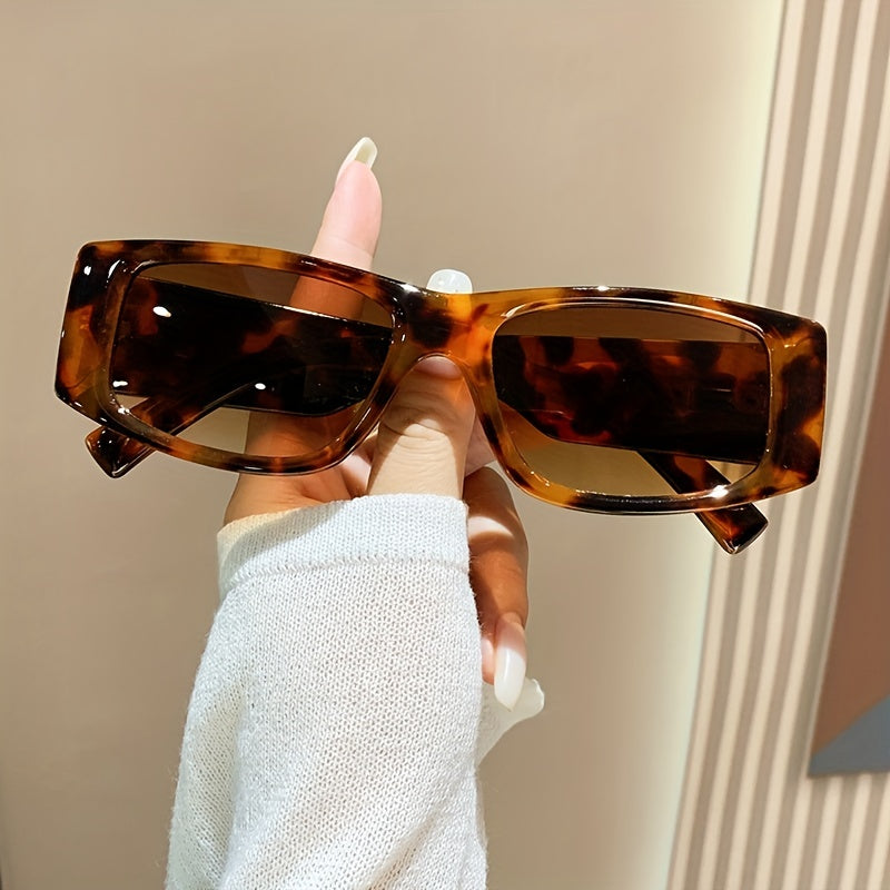 Retro Rectangle Sunglasses Tortoiseshell UV400 Summer Beach Party