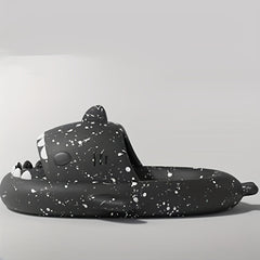 Men's Dots Slip On Shark Slides Casual Funny Slippers
