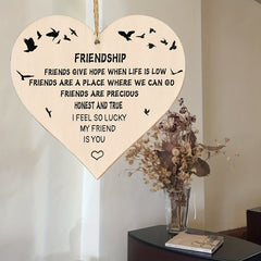 Funny Friendship Wooden Door Pendant - Christmas Gift