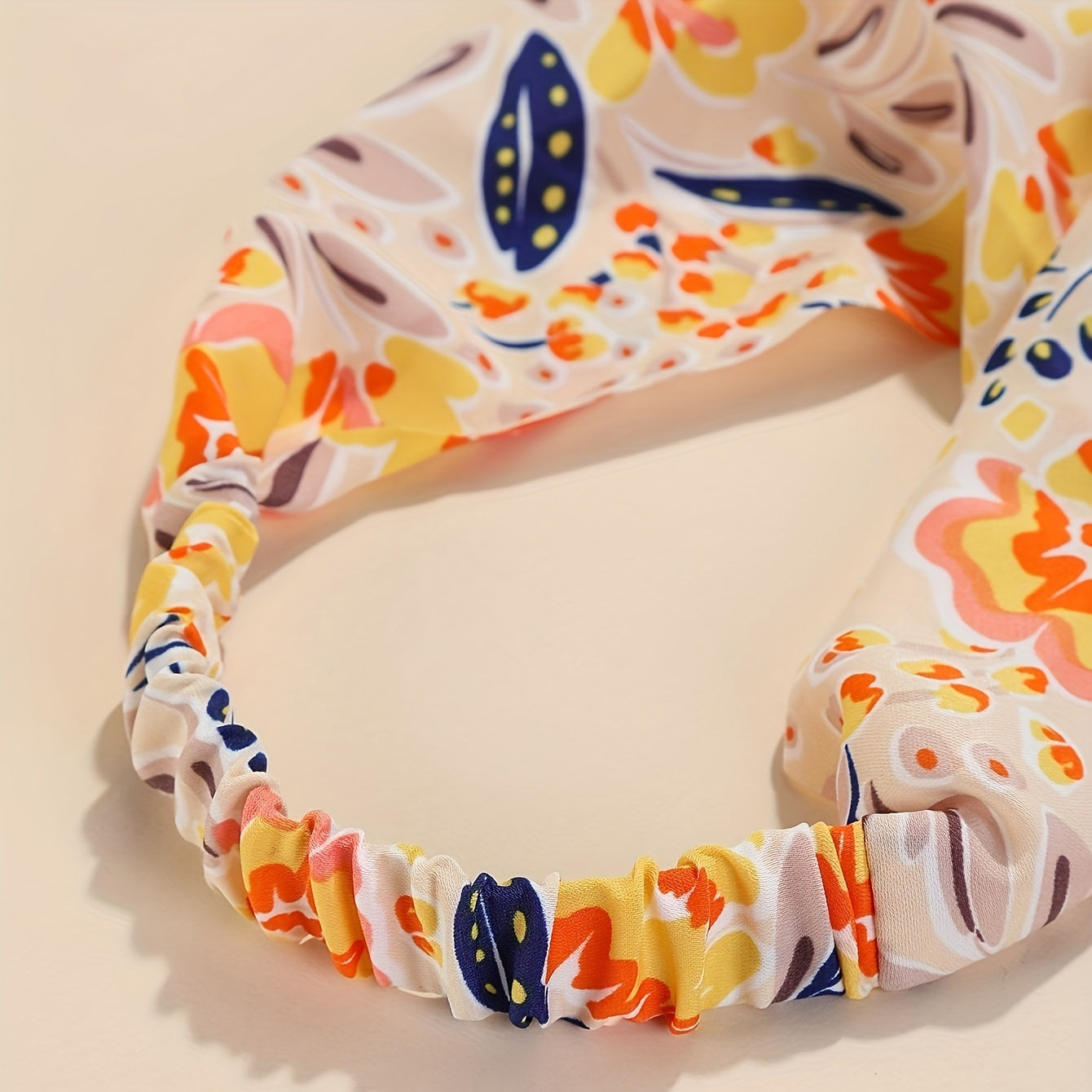 Vintage Flower Print Head Scarf Triangle Bandanas Hairband Headband
