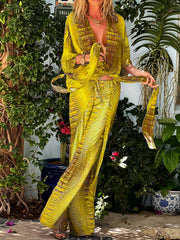 Crocodile Print 2-Pc Swimsuit & Cover Up Set