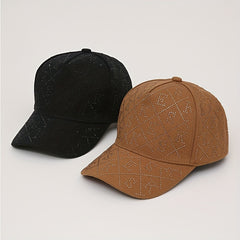 Rhinestone Letter Decor Baseball Cap Cotton Adjustable Dad Hats