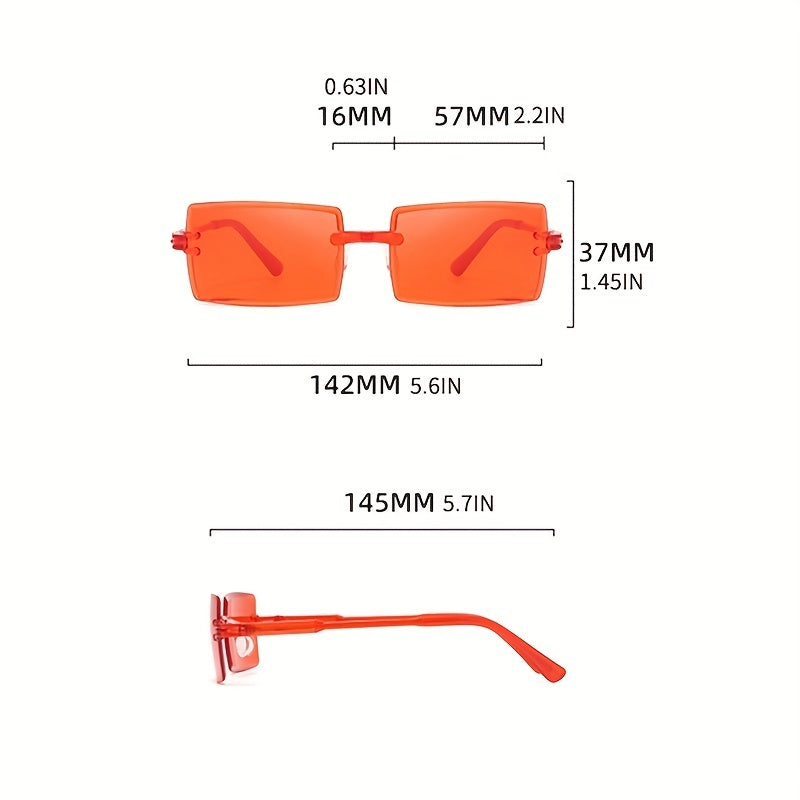 4 Pairs Rimless Sunglasses UV400 Sun Shades for Summer Beach Party