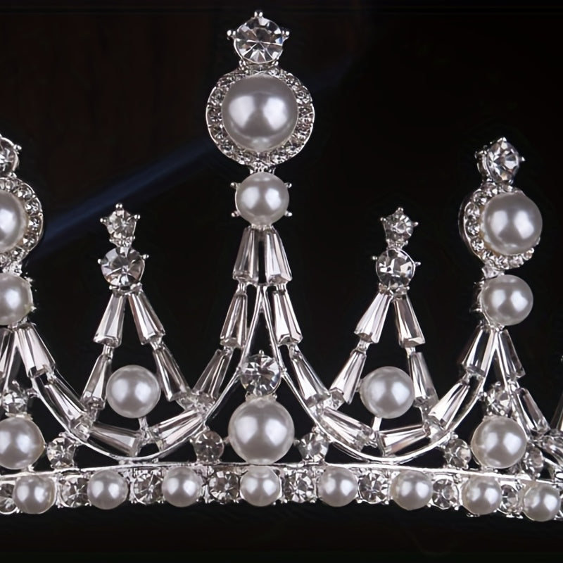 Girls Crown Wedding Dress Beads Rhinestone Three piece Bridal Jewelry Set