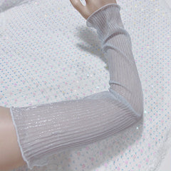 Glitter Long Gloves Elastic Decoration for Women Prom