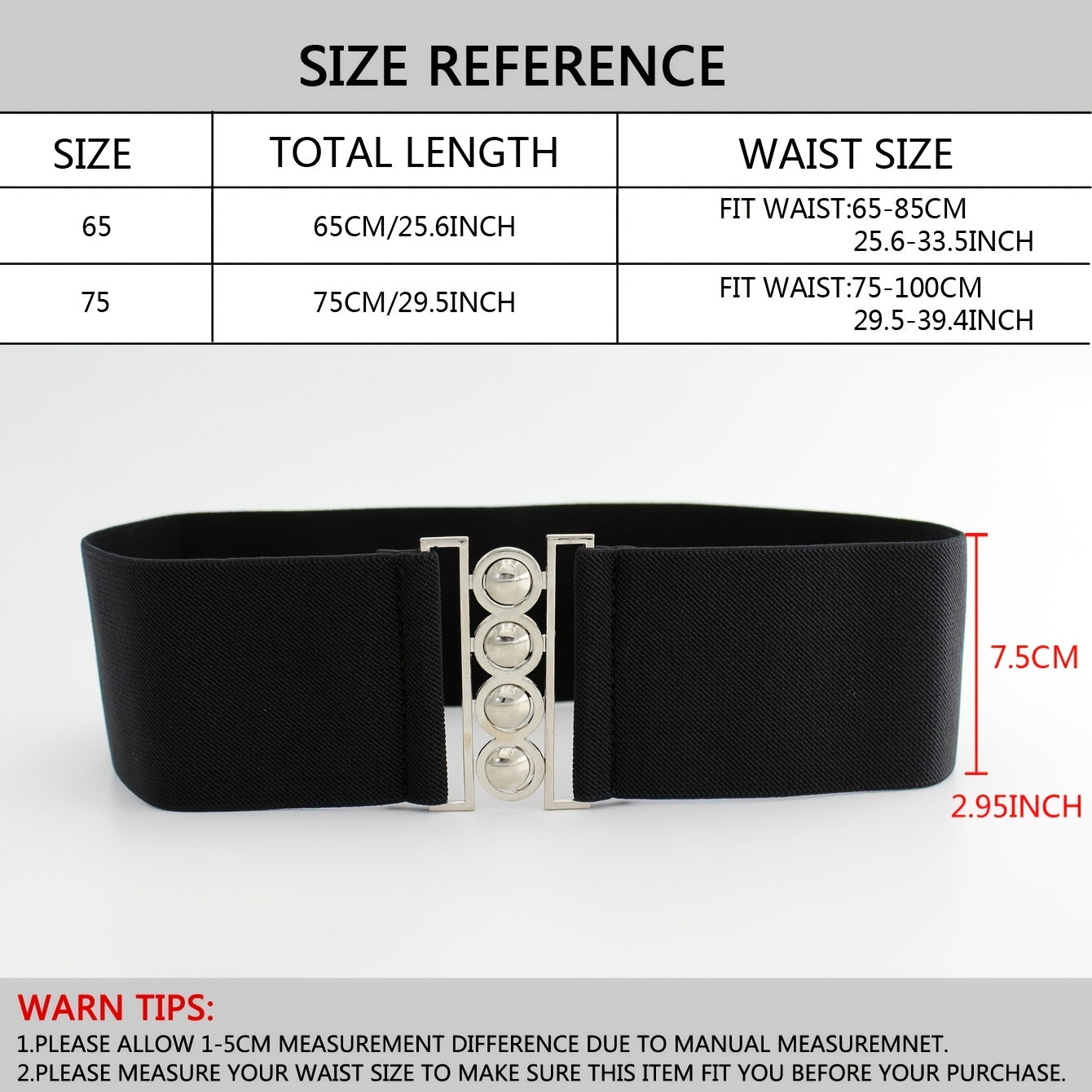 Women's Layered Belt Elastic Girdle Circle Metal Buckle Dress Shirt Waist Belt
