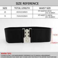 Women's Layered Belt Elastic Girdle Circle Metal Buckle Dress Shirt Waist Belt