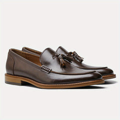 Men's Grey Tassel Loafers for Comfort