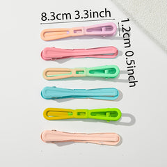 6pcs Multicolor Bow Hair Clip Gradient Barrette Hairpin